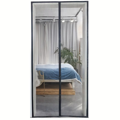 Магнитная москитная сетка на дверь самозакрывающаяся | Антимоскитная штора-сетка от насекомых на магнитах полосатая