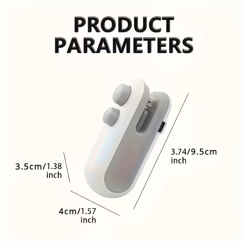 Ручной мини-вакууматор USB перезаряжаемый | Запайщик пакетов магнитный для продуктов, чипсов и кофе | Защита от влаги