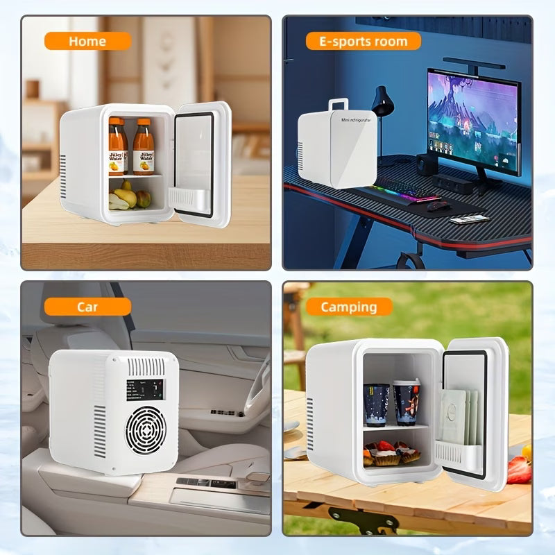 Портативный мини-холодильник 4 л (с нагревом и охлаждением, USB/автомобильный, белый)
